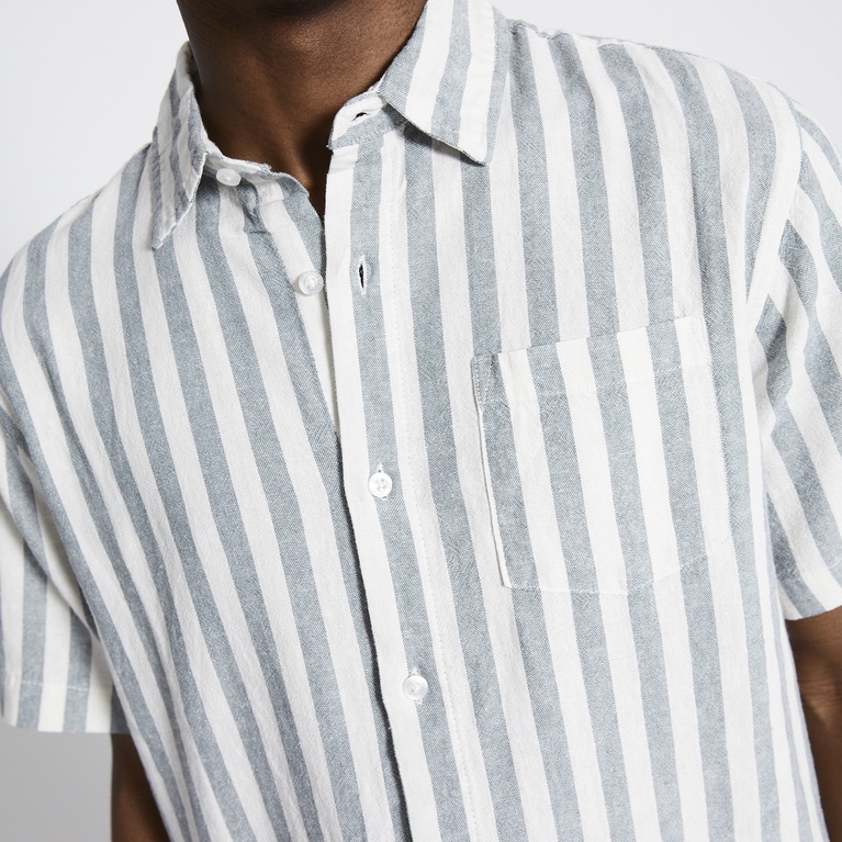 Kurzarm-Leinenhemd "Isak Stripe"